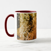 Strange vezeltextuur en vuil of verbrand mok (Links)