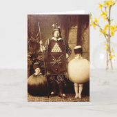 Strange Victoriaans Costume Party Briefkaart (Gele Bloem)