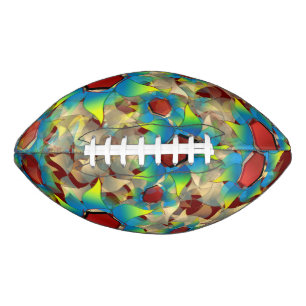 Strange virtual flowers, bluish petals on dark red american football