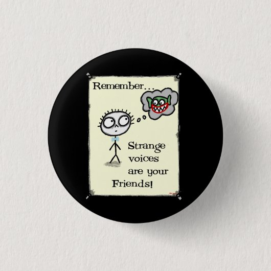 Strange Voices Ronde Button 3,2 Cm (Voorkant)