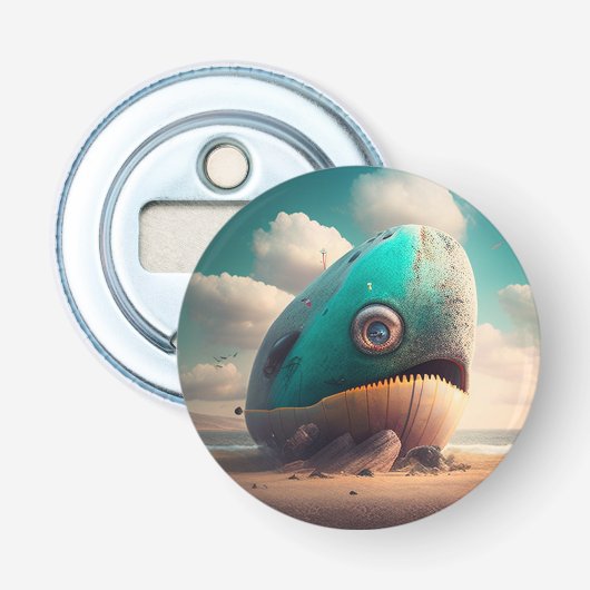 Strange Whale Button Flesopener (Voorkant)