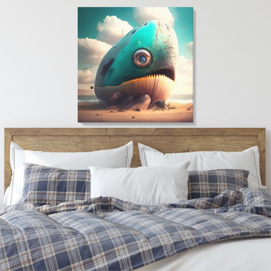 Strange Whale Canvas Afdruk (Insitu (Slaapkamer))