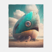 Strange Whale Fleece Deken (Voorkant)