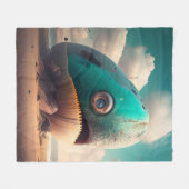 Strange Whale Fleece Deken (Voorkant (Horizontaal))