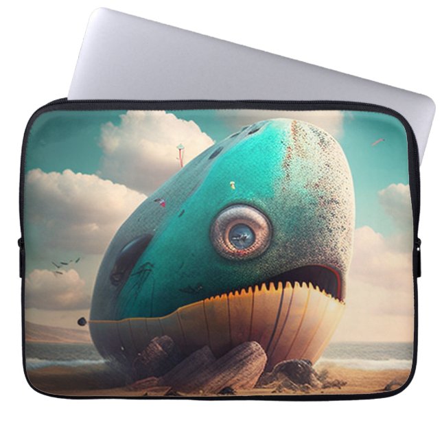Strange Whale Laptop Sleeve (Voorkant)