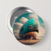 Strange Whale Ronde Button 7,6 Cm (Voorkant /achterkant)