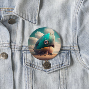 Strange Whale Ronde Button 7,6 Cm
