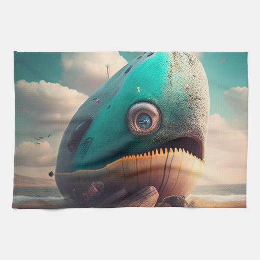 Strange Whale Theedoek (Horizontaal)