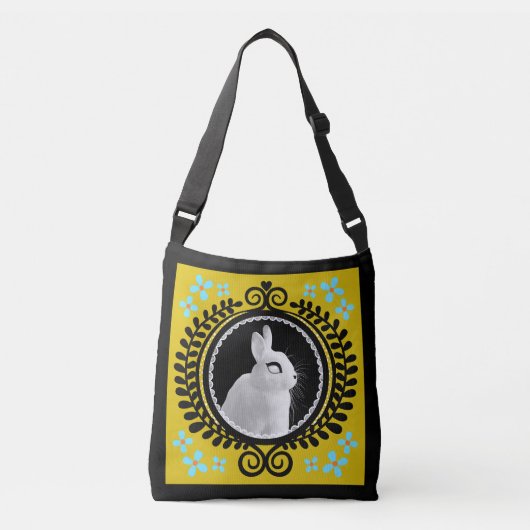 Strange White Bunny Crossbody Bag / Shoulder Tote Crossbody Tas (Voorkant)