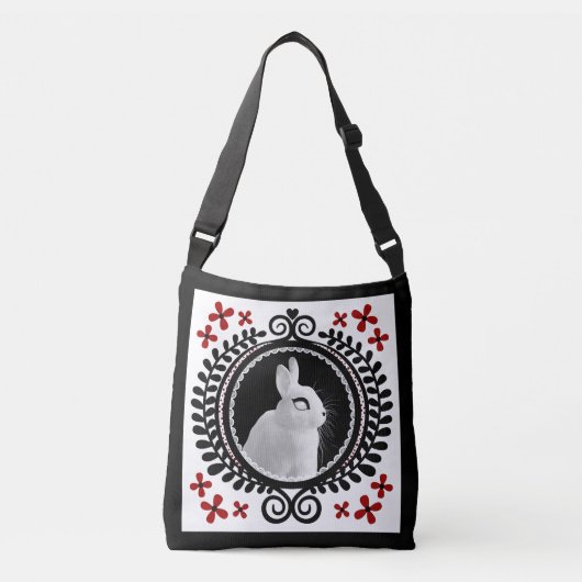 Strange White Bunny Crossbody Bag / Shoulder Tote Crossbody Tas (Voorkant)