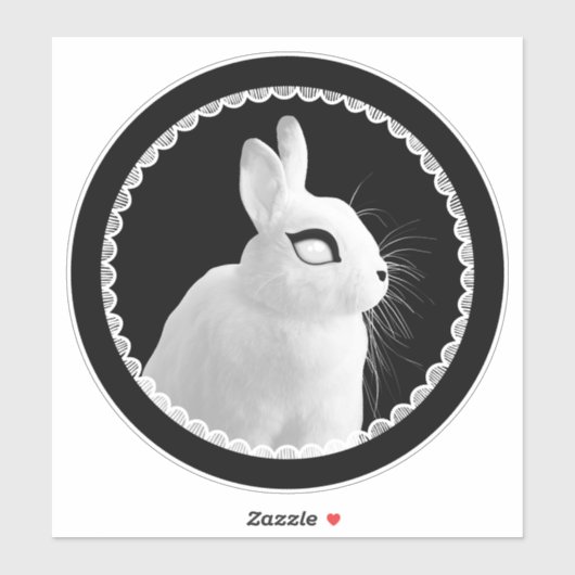 Strange White Bunny Kiss-Cut Vinyl Sticker (Vel)