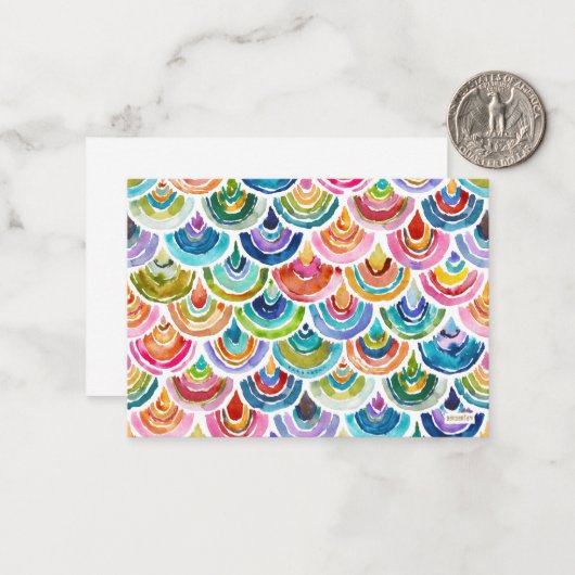 STRANGEBOW Colorful Scallop Note Kaart Notitiekaartje (Voorkant / Achterkant in situ)