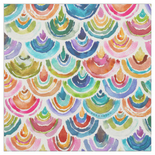 STRANGEBOW Rainbow Fish Scale Bold Print Stof