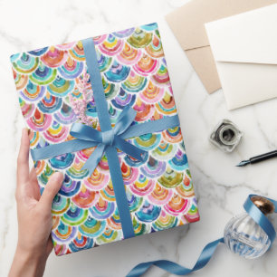 STRANGEBOW regenboogkleurig Scallop-omslagpapier Cadeaupapier