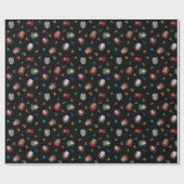 Strangeling Fairies & Butterflies (zwart) Cadeaupapier (Vlak)