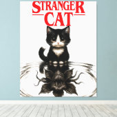 stranger cat canvas afdruk (Insitu (Houten vloer))