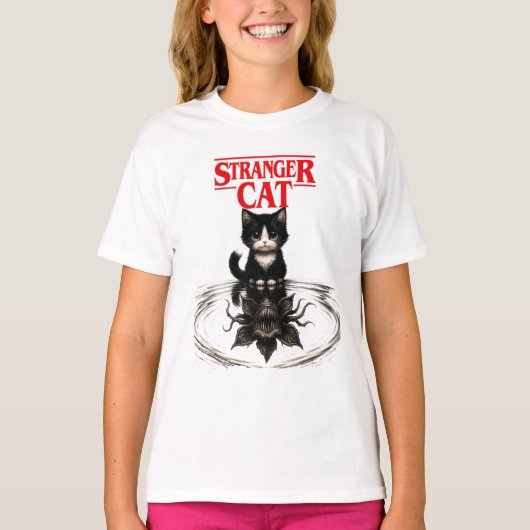 stranger cat t-shirt (Voorkant)