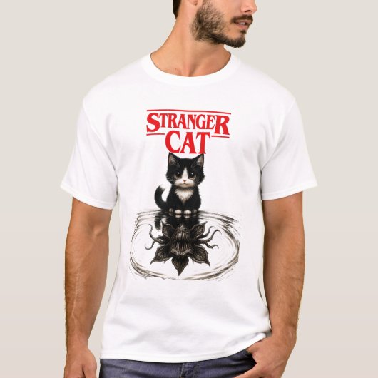 stranger cat t-shirt (Voorkant)