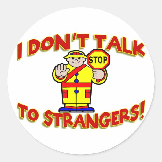 Stranger Danger Ronde Sticker (Voorkant)