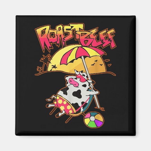 Stranger Dustin Love Roast Beef Beach Koe Tv Parod Magneet (Voorkant)