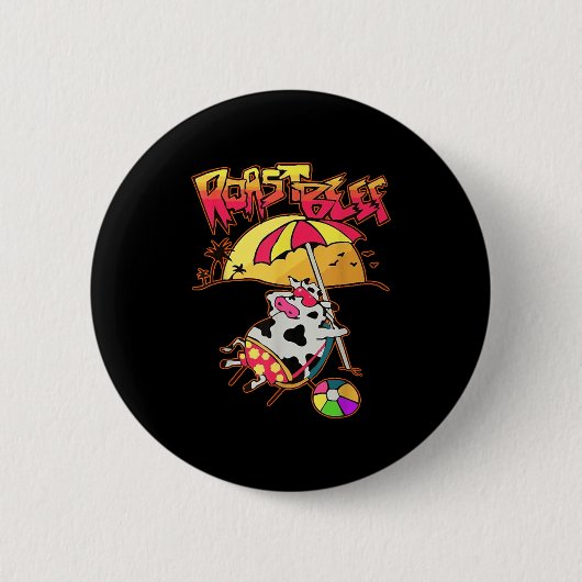 Stranger Dustin Love Roast Beef Beach Koe Tv Parod Ronde Button 5,7 Cm (Voorkant)