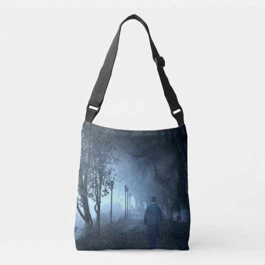 Stranger in het park in Night Fog Crossbody Tas (Voorkant)