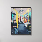Stranger on the Bus Painting by Alfred Fox Canvas Afdruk (Voorkant)