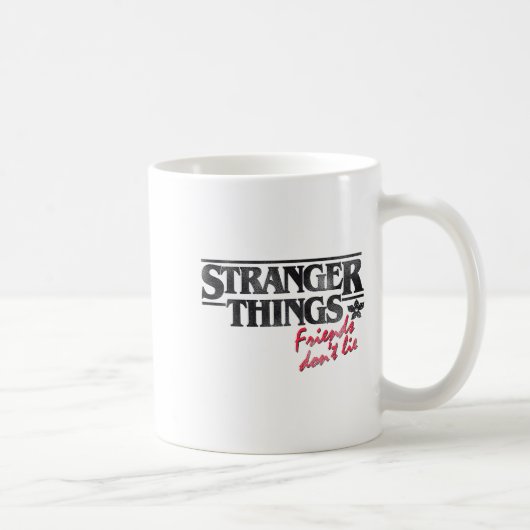 Stranger Things Friends Don't Lie Distressed Text  Koffiemok (Rechts)