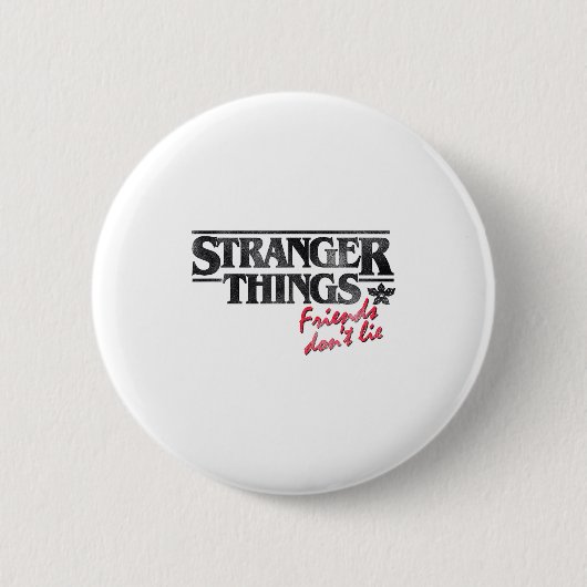Stranger Things Friends Don't Lie Distressed Text  Ronde Button 5,7 Cm (Voorkant)