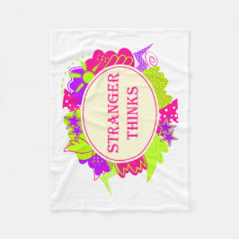 Stranger thinks quote in 80s tv show style fleece deken