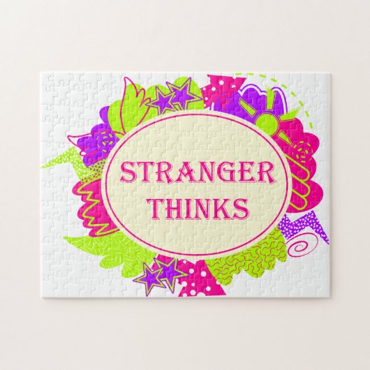 Stranger thinks quote in 80s tv show style legpuzzel (Horizontaal)
