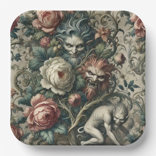 Strangers in the Park at Night – Gothic Victorian Papieren Bordje (Voorkant)