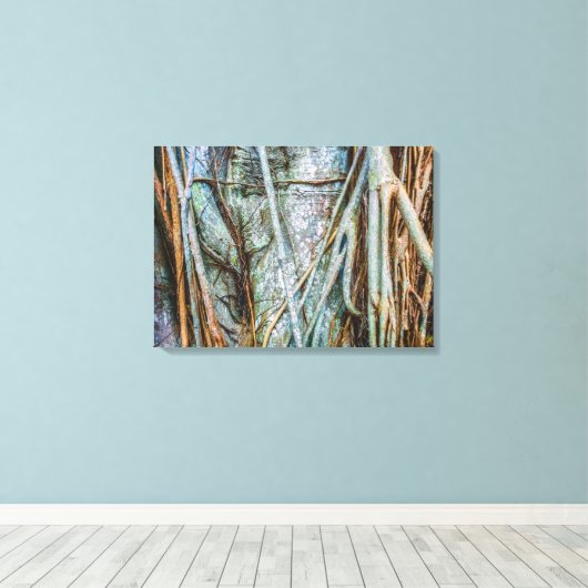 Strangler Fig Abstract Canvas Afdruk (Insitu (Houten vloer))