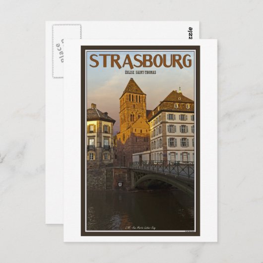 Strasboug - Ill River en St Thomas Briefkaart (Voorkant / Achterkant)