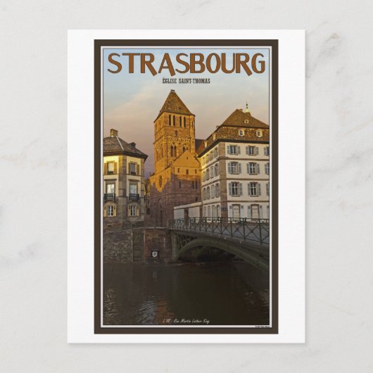 Strasboug - Ill River en St Thomas Briefkaart (Voorkant)
