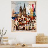 Strasbourg Charm Poster (Keuken)