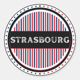 Strasbourg City Pride Embleem – Franse identiteit Ronde Sticker