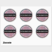 Strasbourg City Pride Embleem – Franse identiteit Ronde Sticker (Vel)
