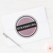 Strasbourg City Pride Emblem – French Identity Ronde Sticker (Envelop)