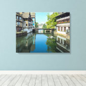 Strasbourg France Canal Canvas Afdruk (Insitu (Houten vloer))