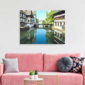 Strasbourg France Canal Canvas Afdruk (Insitu (Woonkamer))