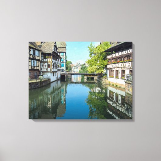 Strasbourg France Canal Canvas Afdruk (Voorkant)