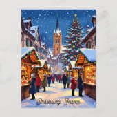 Strasbourg, France Christmas Market Holiday Briefkaart (Voorkant)