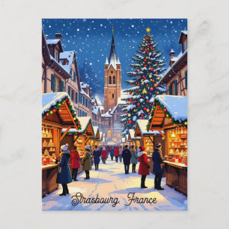 Strasbourg, France Christmas Market Holiday Briefkaart