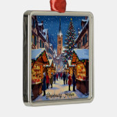 Strasbourg, France Christmas Market Holiday Metalen Ornament (Rechts)