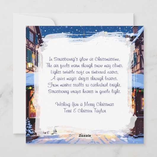 Strasbourg, France Christmas Market Personalized Feestdagenkaart (Achterkant)