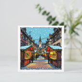 Strasbourg, France Christmas Market Personalized Feestdagenkaart (Staand voorkant)