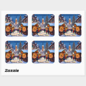 Strasbourg, France Christmas Vierkante Sticker (Vel)