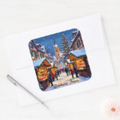 Strasbourg, France Christmas Vierkante Sticker (Envelop)