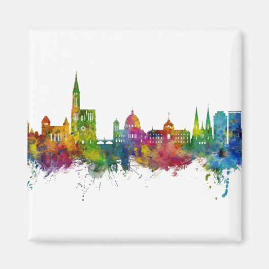 Strasbourg France Skyline Magneet (Voorkant)